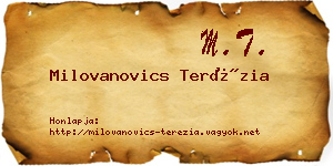Milovanovics Terézia névjegykártya